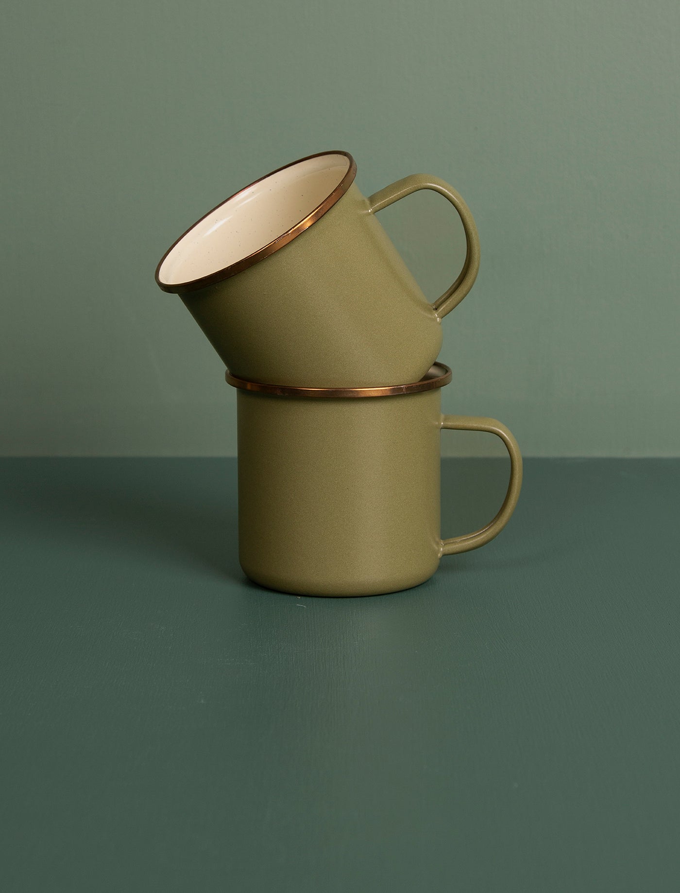 Enamel 2-Tone Mug Set // Olive Drab