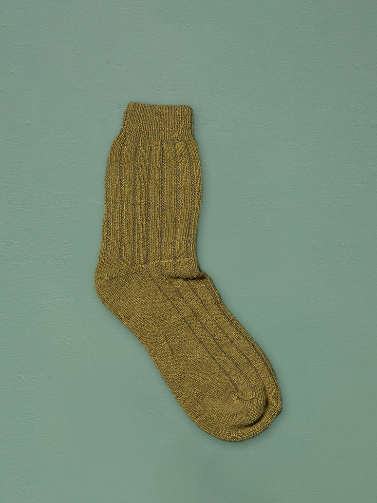 Women's Cashmere Blend Crew Socks // Khaki