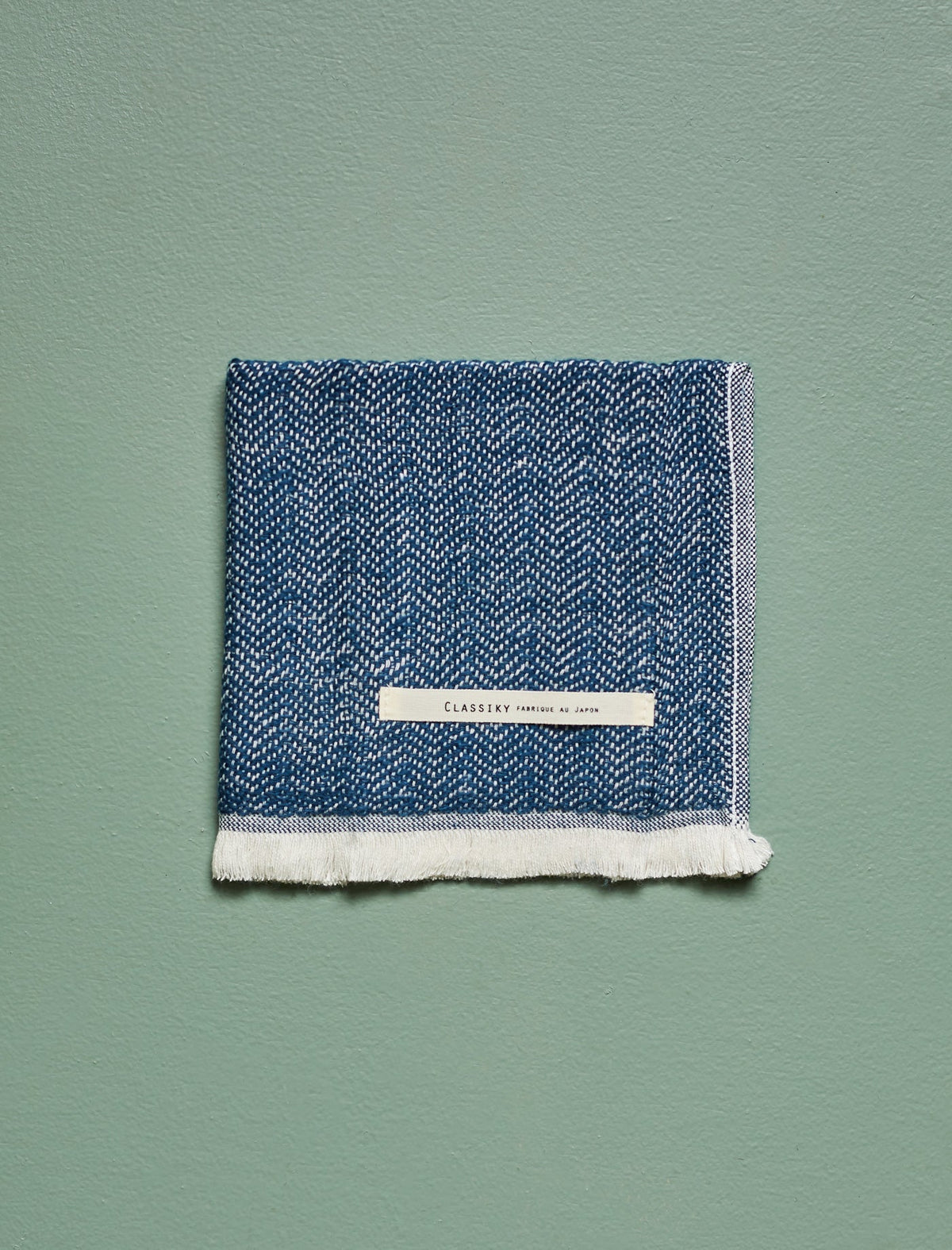 Herringbone Face Towel // Blue