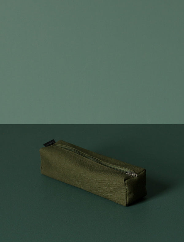 Canvas Box Pencil Case // Olive