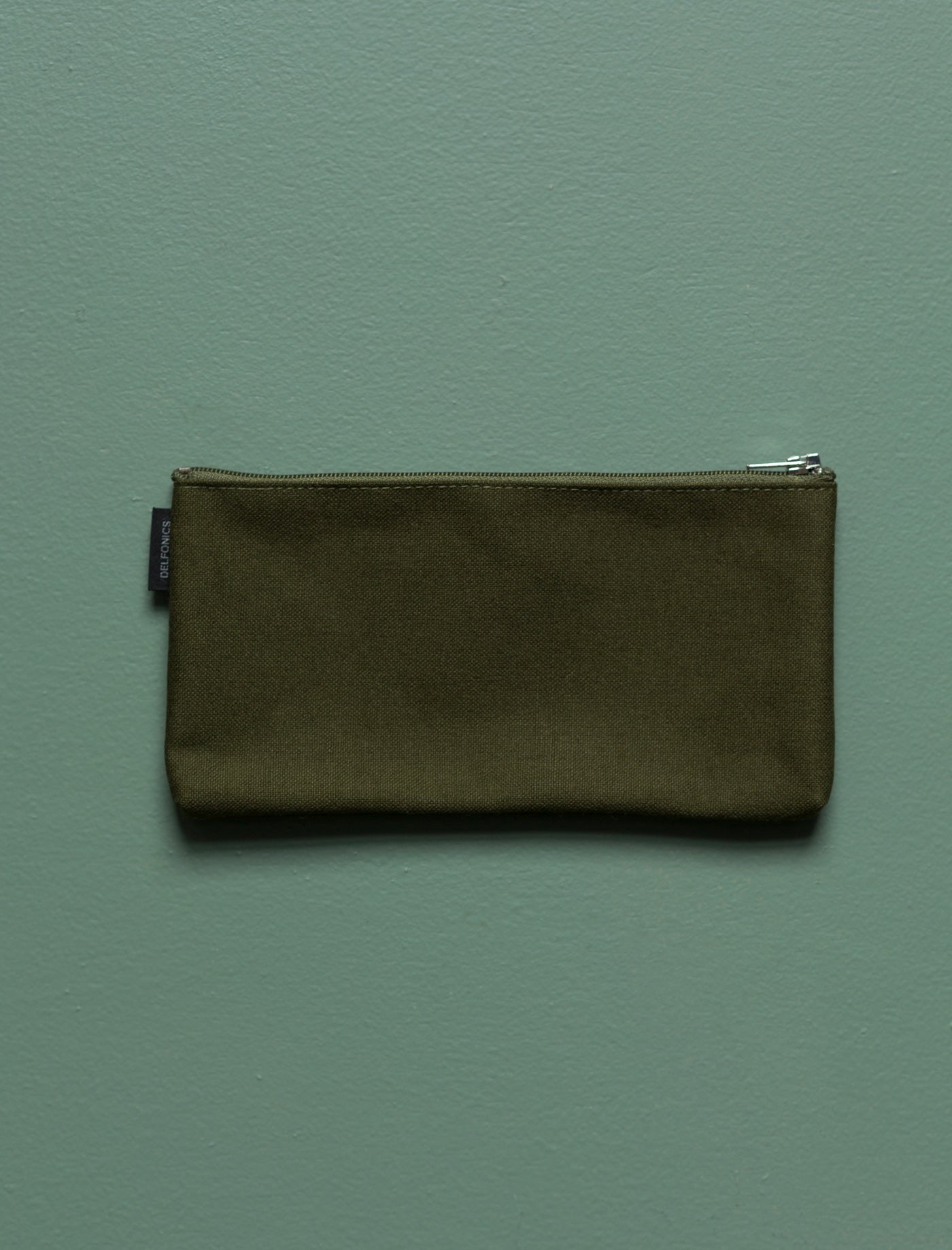 Canvas Flat Pencil Case // Olive
