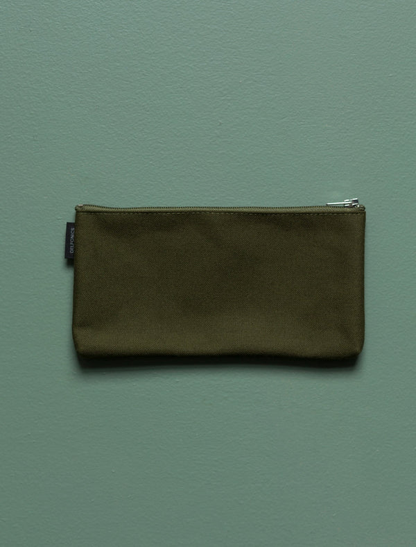 Canvas Flat Pencil Case // Olive