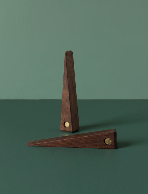 Brass and Walnut Doorstop