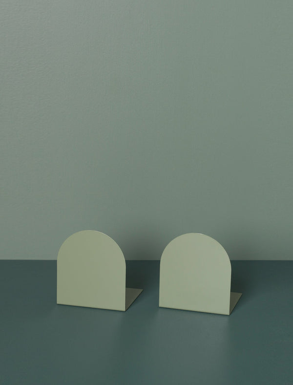 Folded Metal Bookends // Sage Green