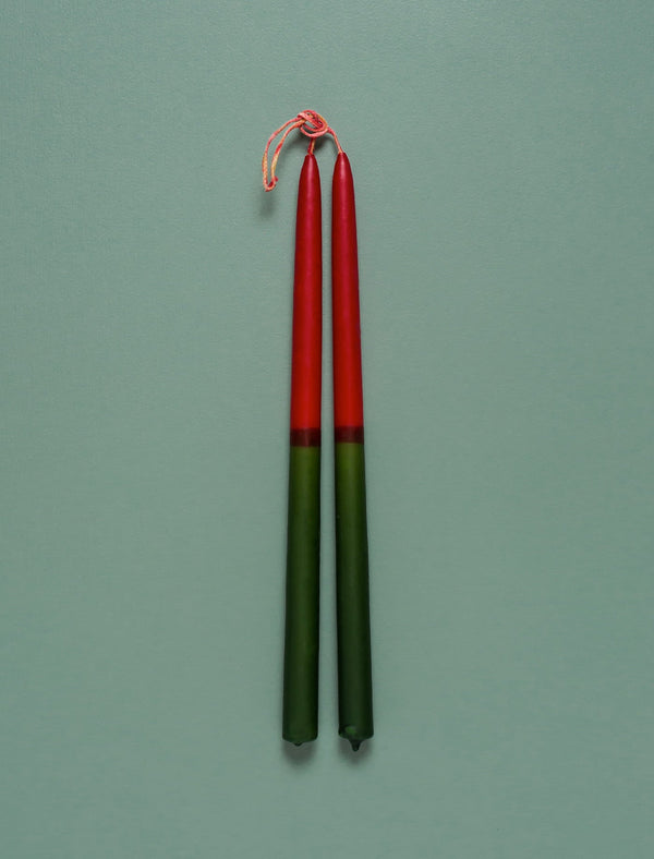 Festive Taper Candles // Joined Wick