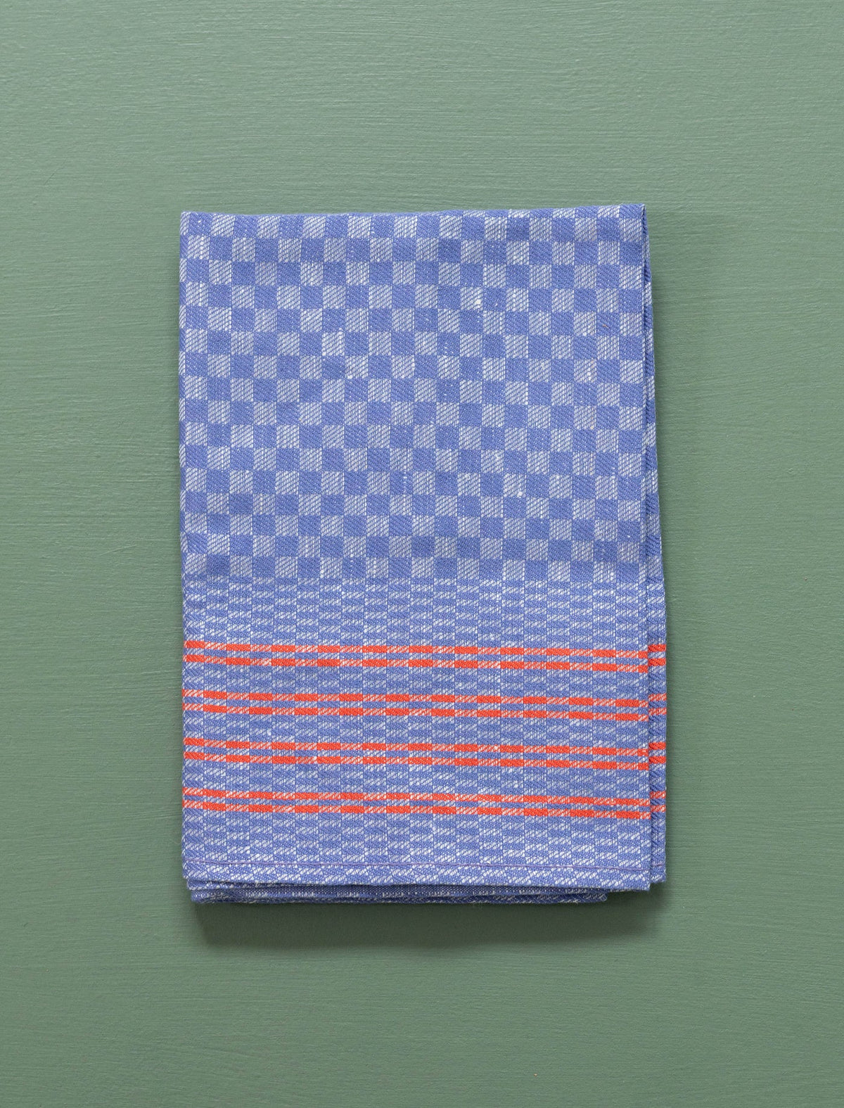 Oversized Kitchen Towel // Blue Check + Red Stripes