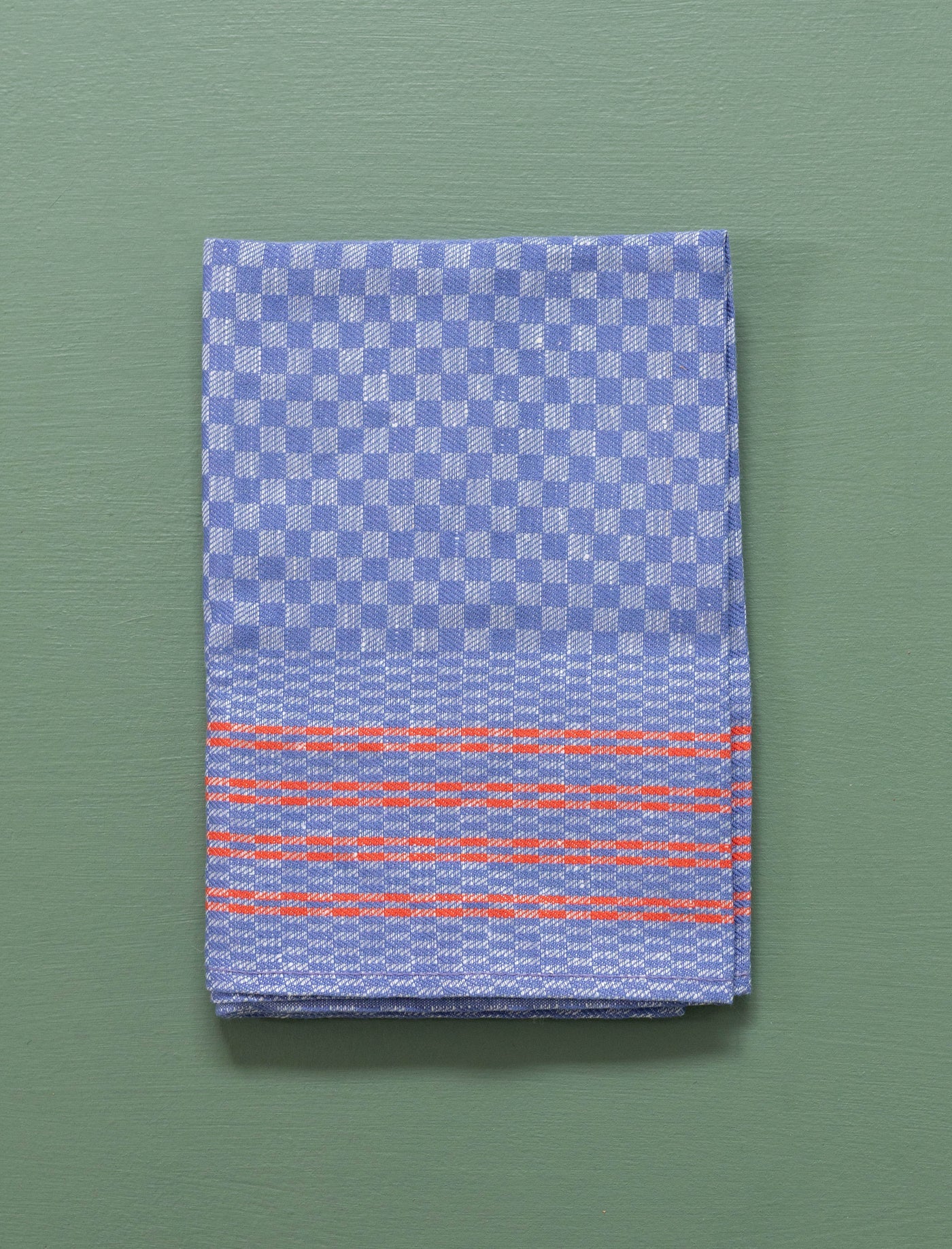 Oversized Kitchen Towel // Blue Check + Red Stripes