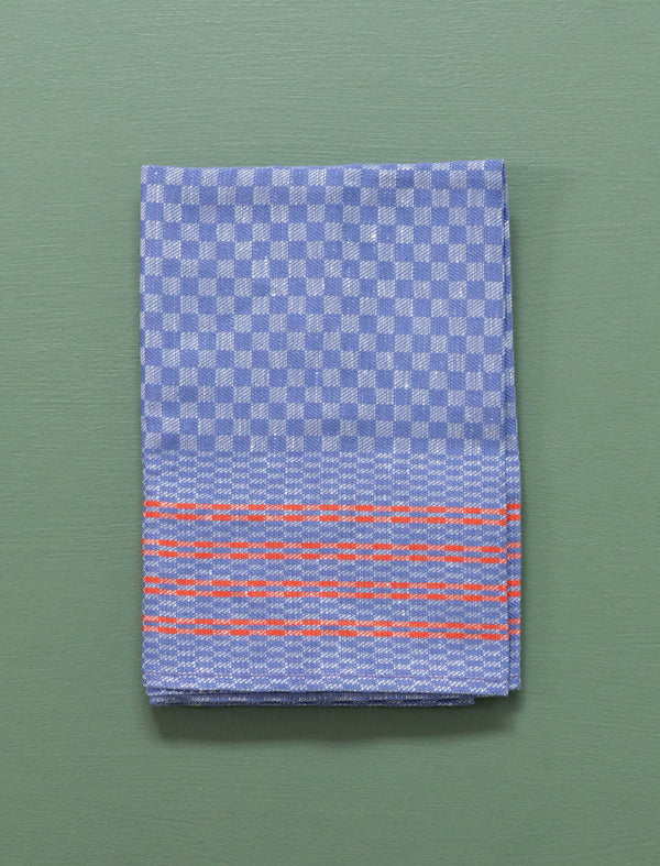 Oversized Kitchen Towel // Blue Check + Red Stripes