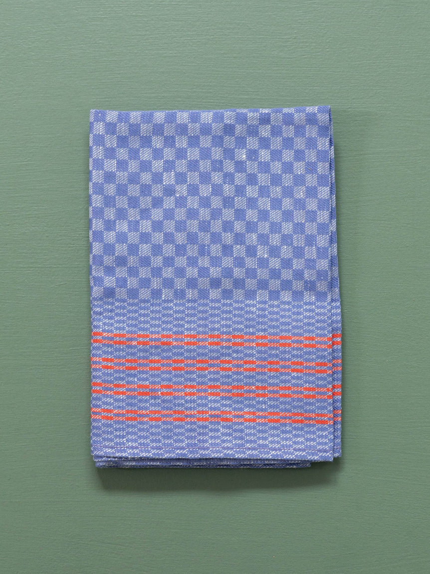 Oversized Kitchen Towel // Blue Check + Red Stripes