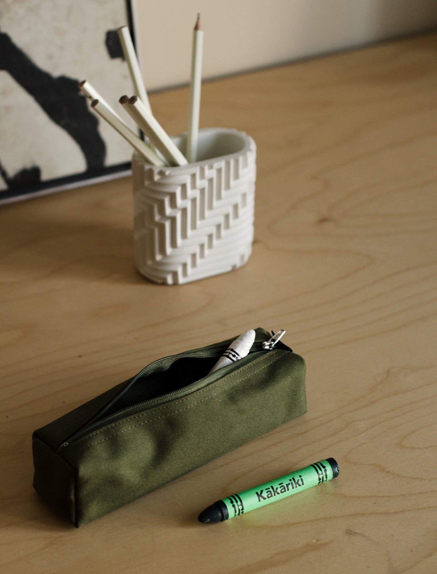 Canvas Box Pencil Case // Navy
