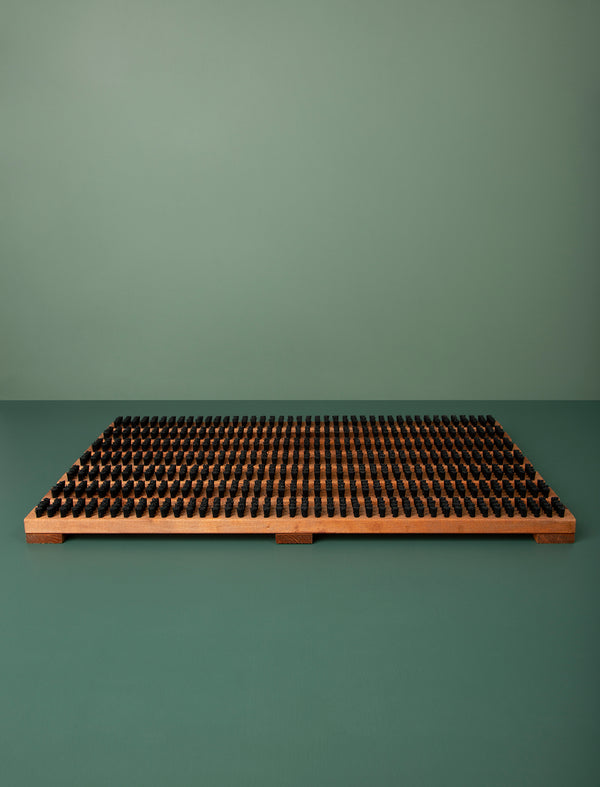 Wooden Doormat with Bristles